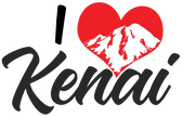 I Love Kenai Logo - Heart with Mountain